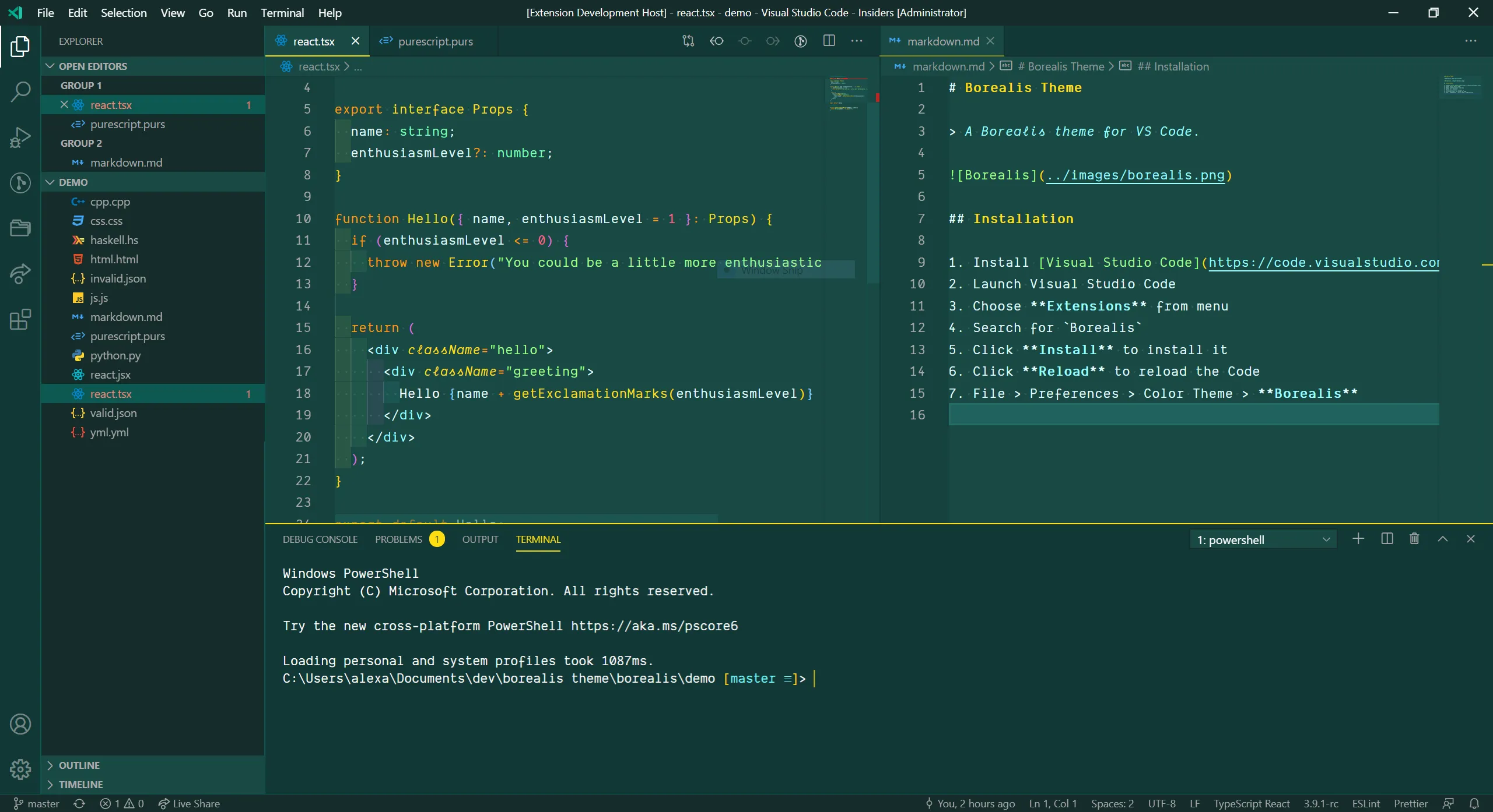 Borealis VSCode