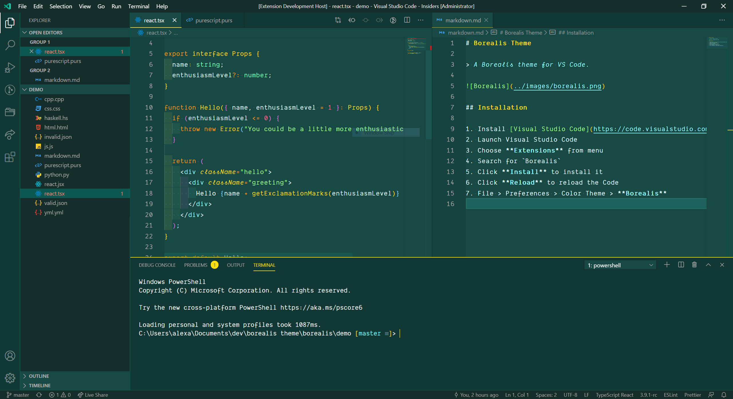 Borealis VSCode